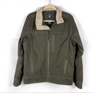 Kuhl Burr Jacket Sherpa Lined Vintage Patina Dye Green Full Zip Mens